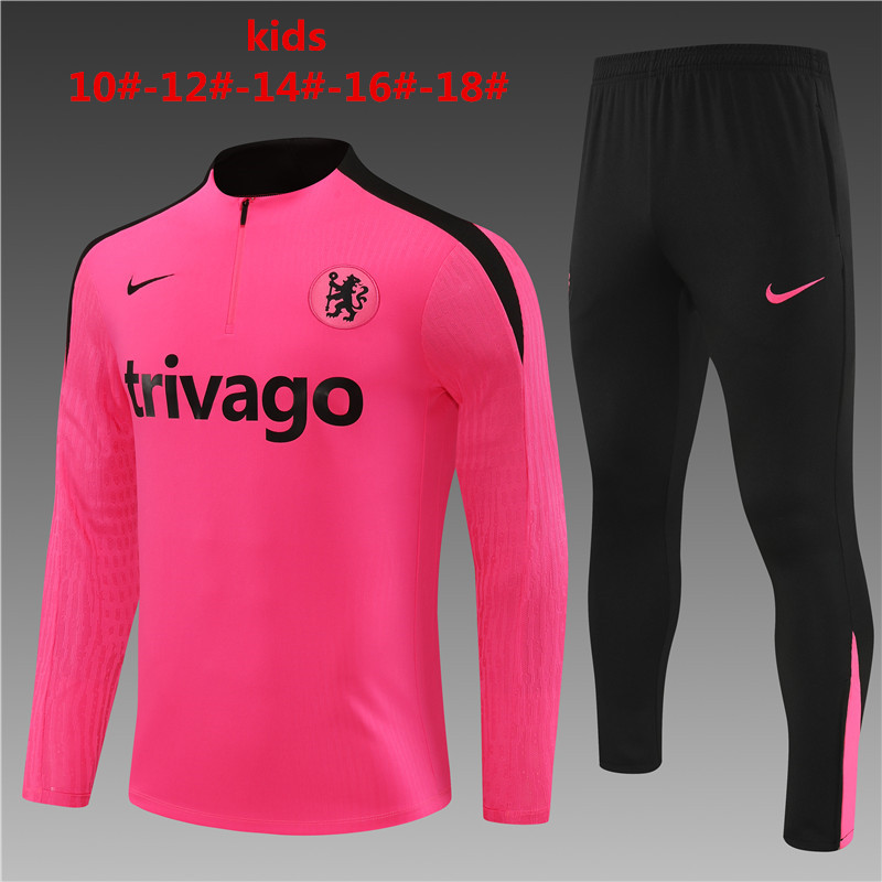 Kids Chelsea 24/25 Tracksuit - Pink/Black